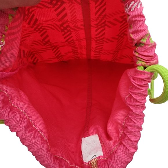 NIKE Pink Green White Sack Day Pack ~ Swoosh - Picture 3 of 3